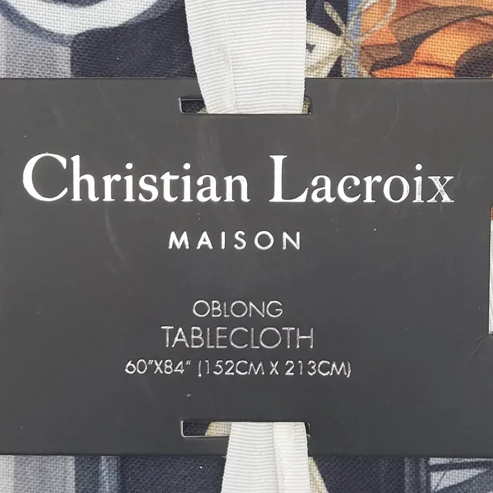 Christian Lacroix Halloween Tablecloth Oblong Skeleton Gothic Pumpkin 60x84